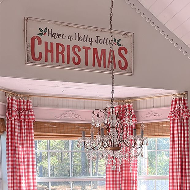 Framed Holly Jolly Christmas Wall Sign | Antique Farm House