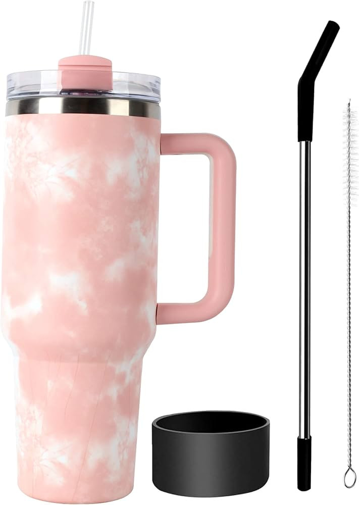 40oz Quencher Tumbler with Handle and Straw Lid,Stainless Steel Travel Mug Water Bottle Cup,Reusa... | Amazon (US)