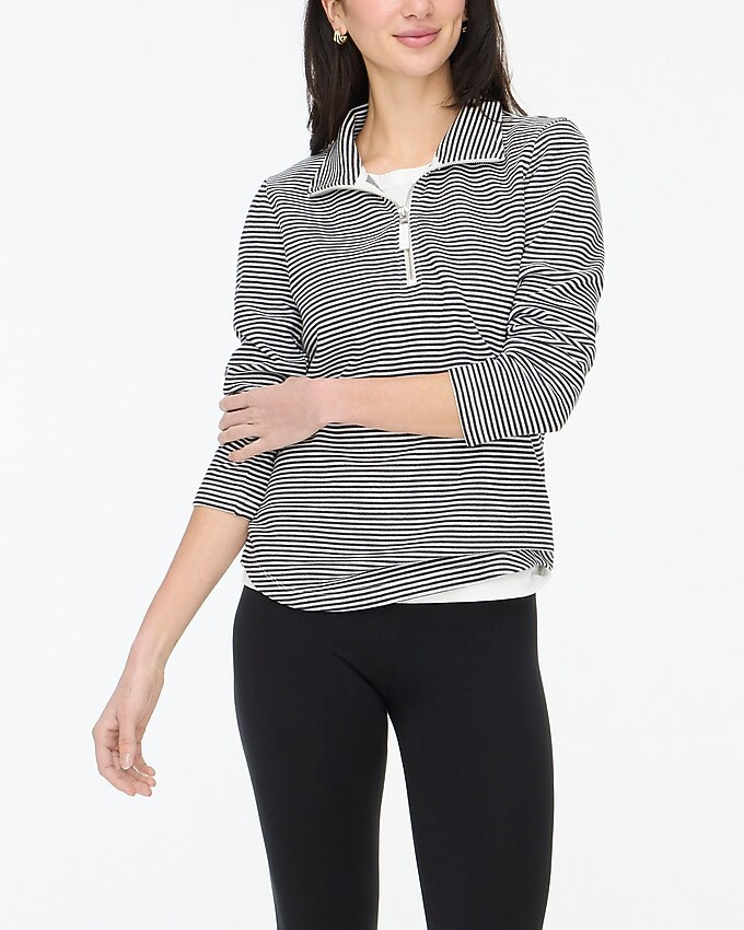 Striped terry half-zip pullover | J.Crew Factory