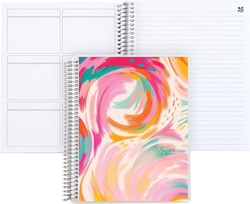 Erin Condren 7" x 9" Priorities and Notes Platinum Spiral Notebook - EttaVee Inspire. 160 Pages f... | Amazon (US)