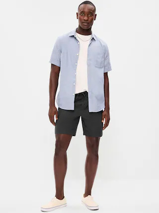 Linen-Blend Jogger Shorts -- 7-inch inseam | Old Navy (CA)