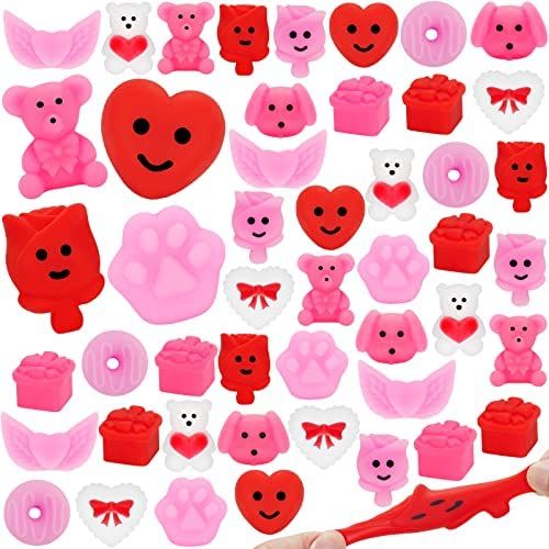 48 Pcs Valentines Day Gifts for Kids, Valentine's Day Party Favors Set, Valentine Cute Kawaii Squ... | Amazon (US)
