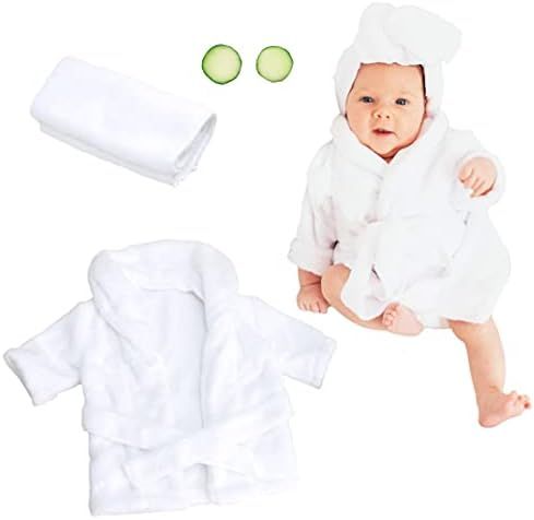 Newborn Baby Photo Props Bathrobes with Towel Sets for Boys Girls Baby Photography Props White | Amazon (US)