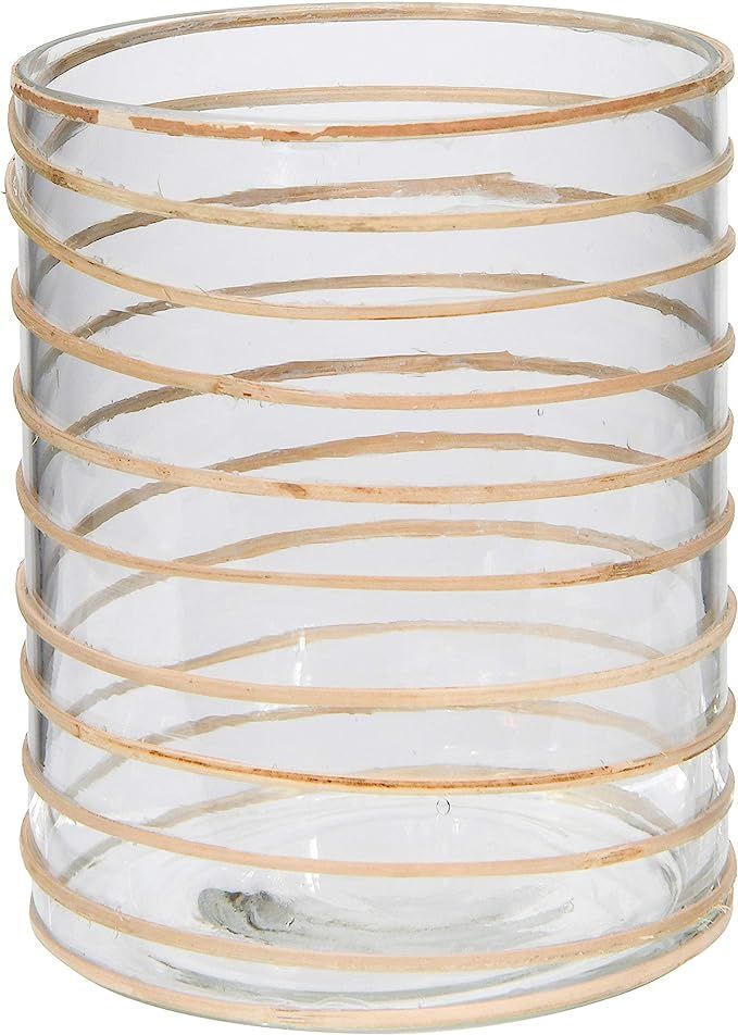 Bloomingville Rattan Wrapped Glass Vase, Natural | Amazon (US)