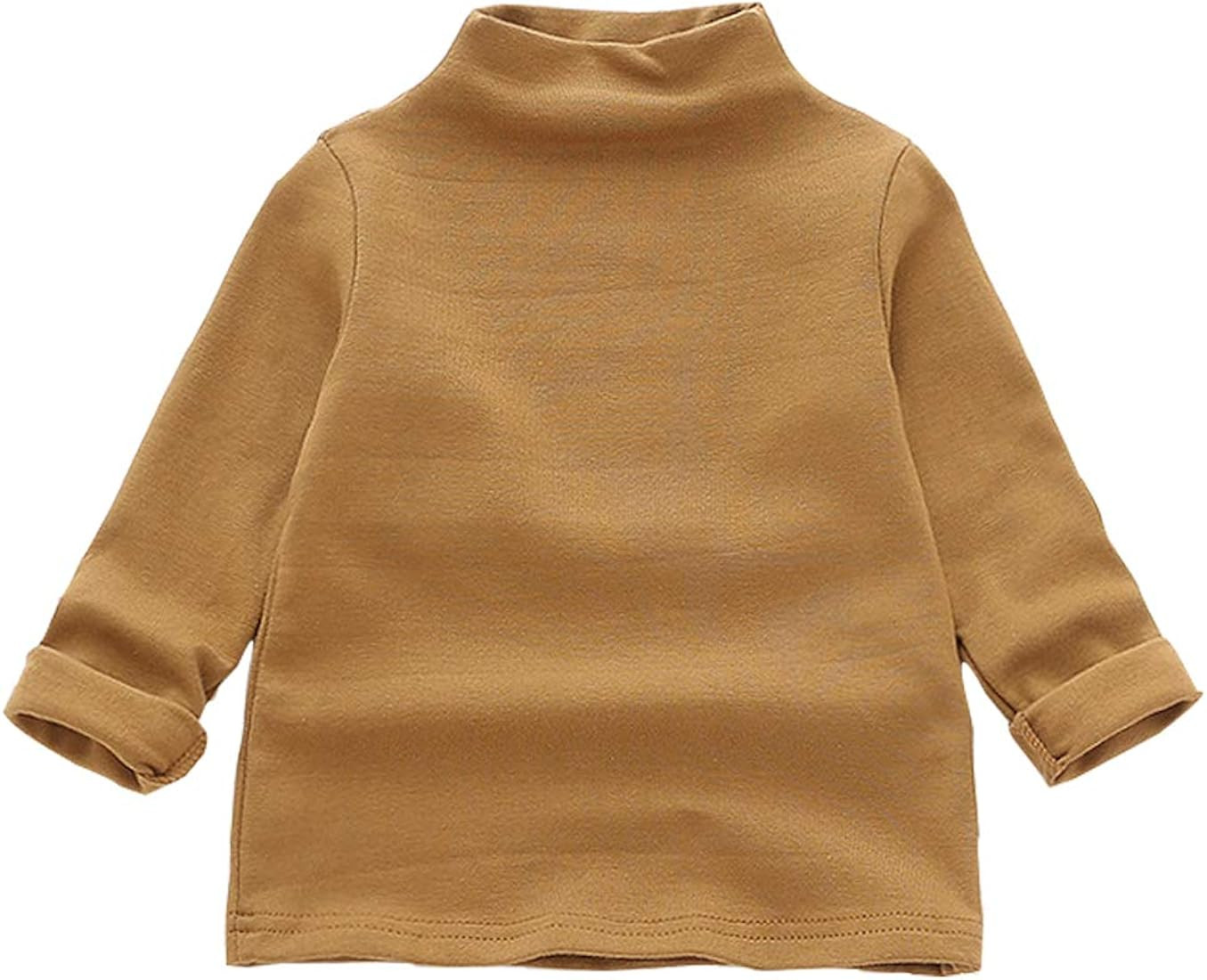 MODNTOGA Toddler Turtleneck Baby Girl Boy Long Sleeve Shirt Solid Color Mock Neck Shirt Knitwear ... | Amazon (US)
