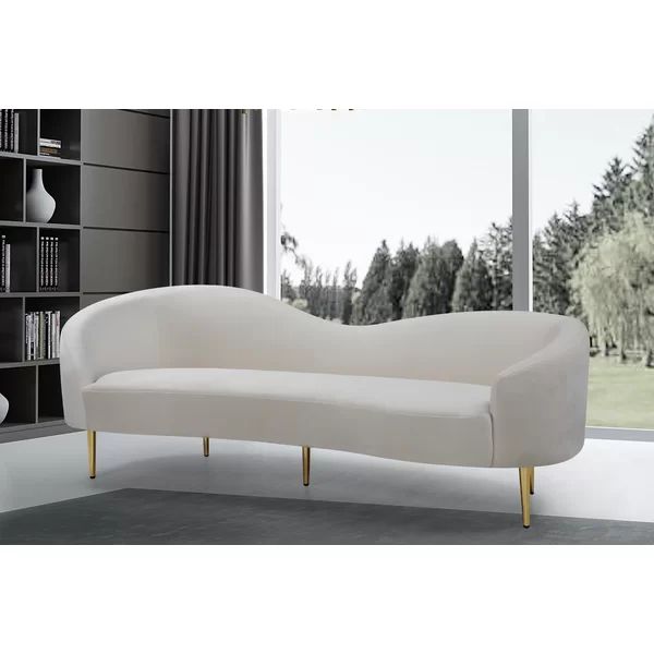 Ayva 85.5" Velvet Curved Sofa | Wayfair North America