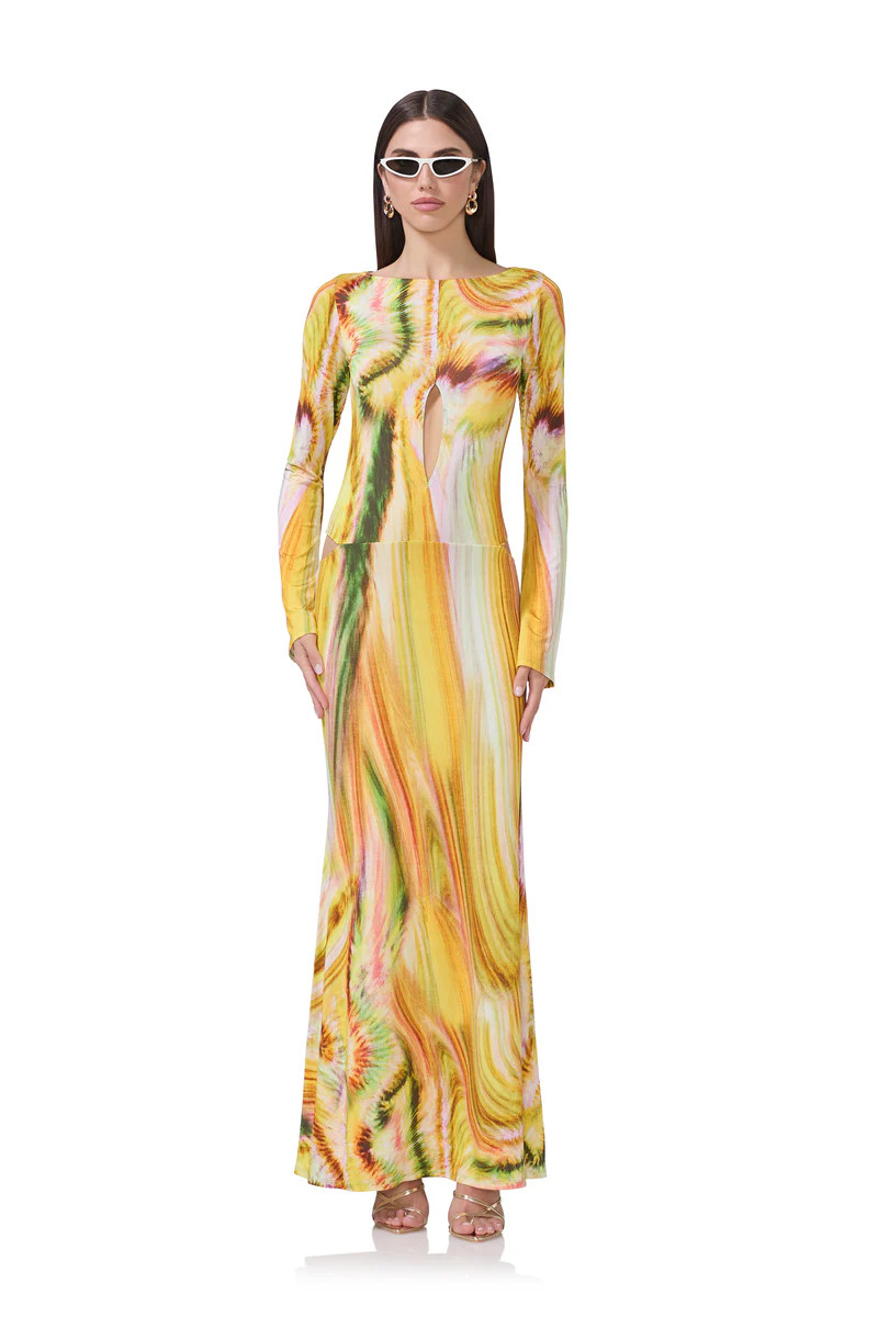 Nadine Dress - Lime Swirl | ShopAFRM