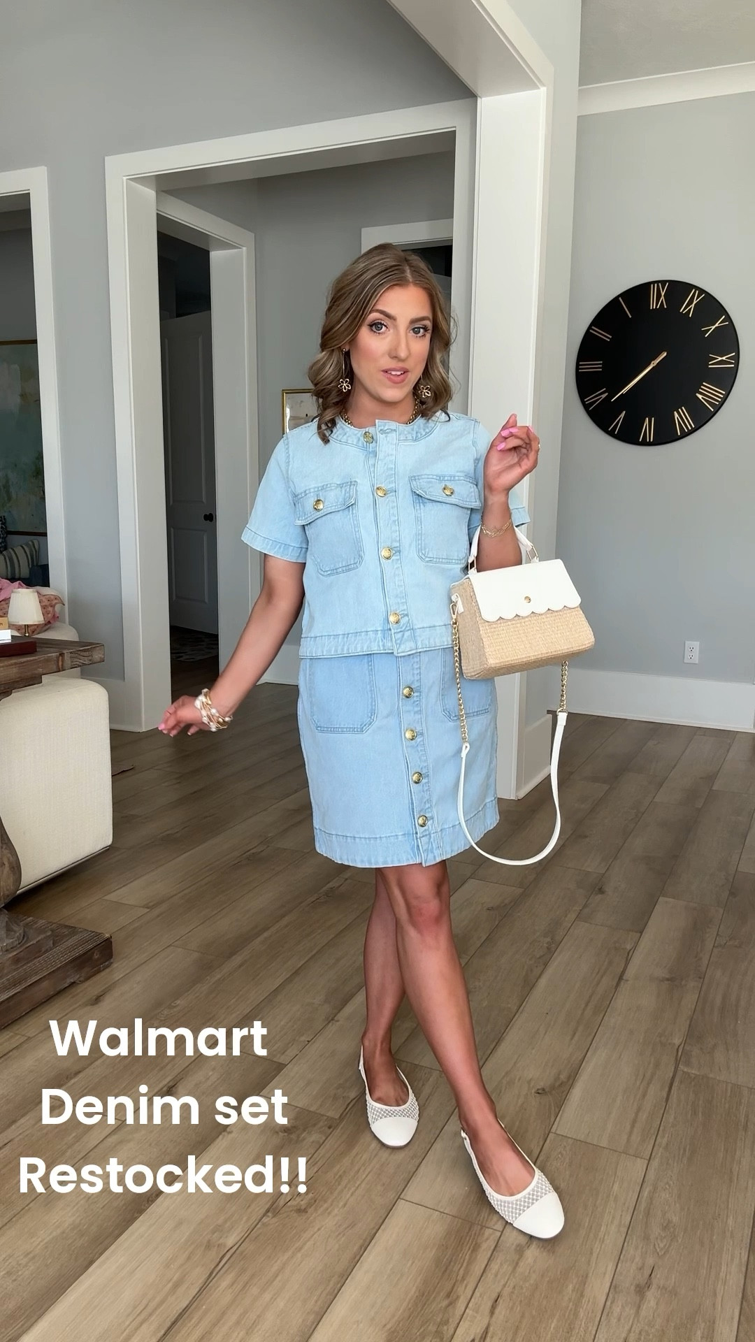 RESTOCK ALERT 🚨 This Walmart denim matching set is BACK and it’s every bit as cute as you think!!

This cropped denim jacket is SO good – the perfect length for high waisted jeans, trousers, or the matching denim skirt. I love the structured fit, the gold button details, and how flattering the cropped cut is without being too short 🙌 It’s one of those pieces you’ll wear on repeat all spring and summer.

I styled it two ways:
💙 With the matching denim skirt for a chic, put-together set moment
🤍 With wide leg white pants for an easy everyday spring outfit

Both looks are head-to-toe Walmart and such good quality for the price. If you missed this set the first time, now is your chance because I don’t expect it to stay in stock long 👏

Perfect for:
✨ Spring outfits
✨ Casual date night looks
✨ Brunch outfits
✨ Vacation outfits
✨ Mom life but make it cute

Everything is linked in my LTK! 💛

#walmartfashion #walmartfinds #walmartstyle #denimmatchingset #springoutfits #affordablefashion #walmartnewarrivals #denimset #momstyle #budgetfriendlyfashion