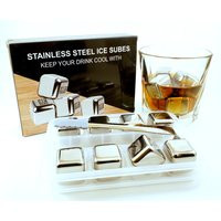Stainless Steel Pack Of 8 Reusable Ice Cubes Chilling Stones With Tongs & Freezer Storage Tray | Etsy (US)