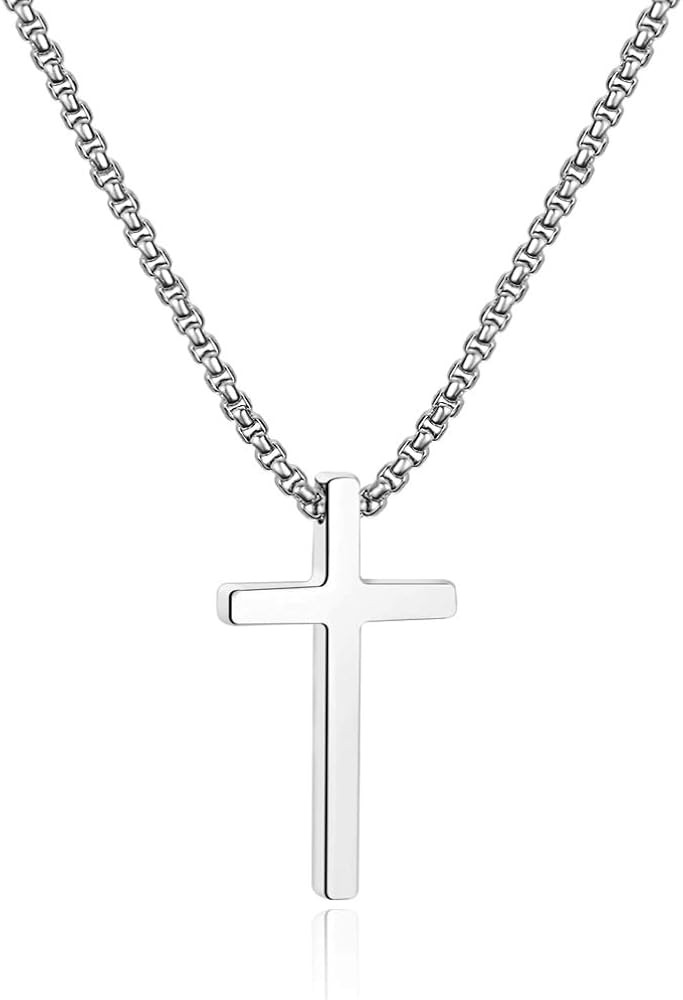 Ursteel Cross Necklace for Men, Silver Black Gold Stainless Steel Cross Pendant Necklace for Men,... | Amazon (US)