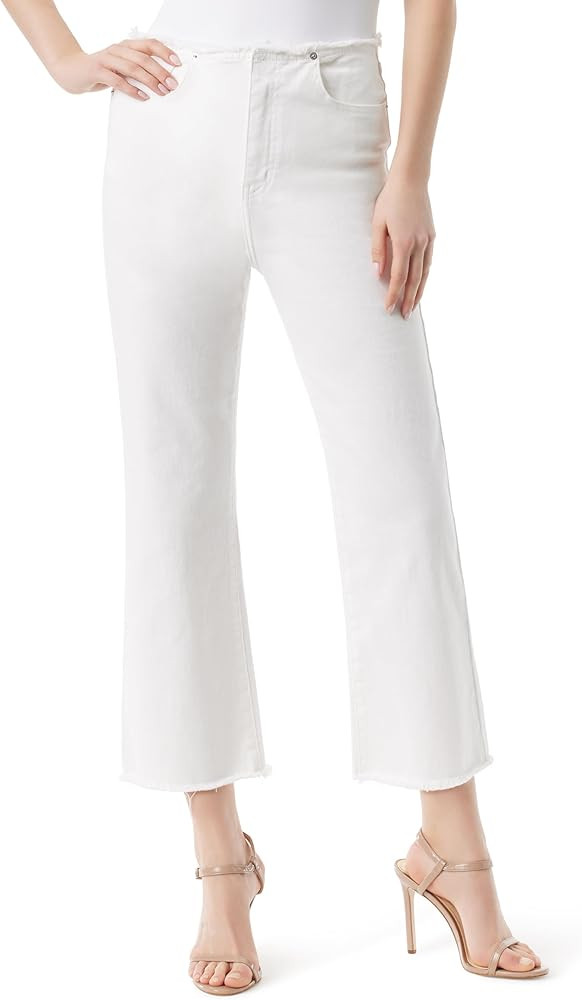 Jessica Simpson Women's High Rise Flare Crop with Removed Waistband Standard, White at Amazon Wom... | Amazon (US)