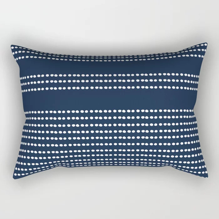 Spotted, African Pattern in Blue and White Rectangular Pillow by Megan Morris | Society6