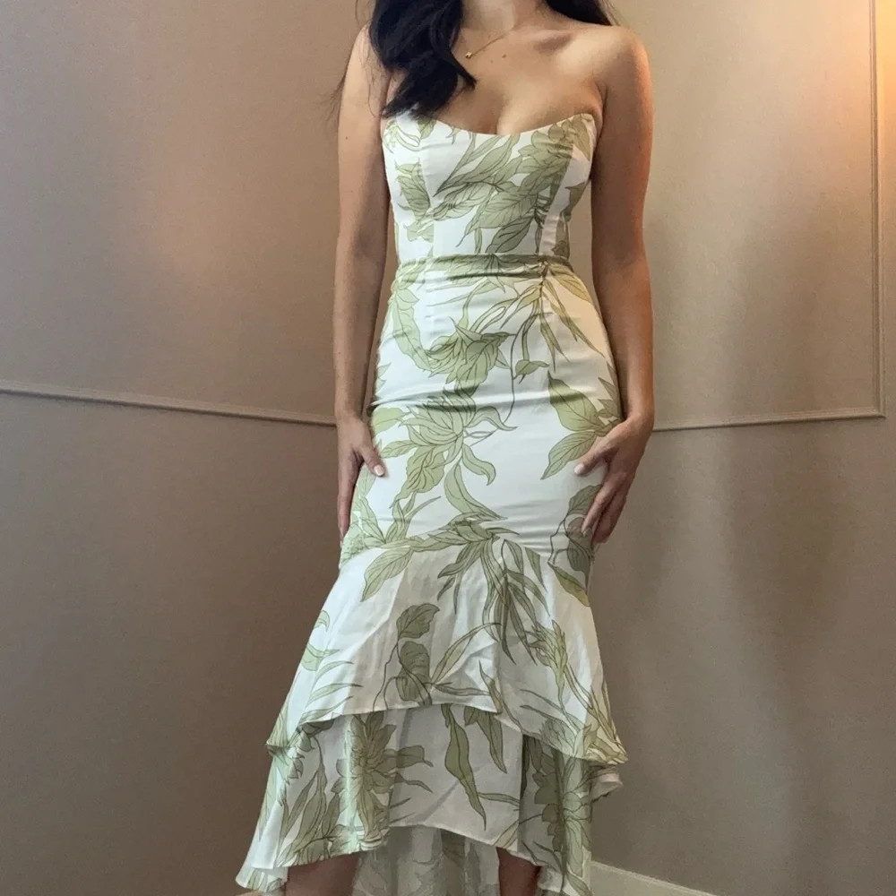 NWT CeCe Green Strapless Floral Dress | Poshmark