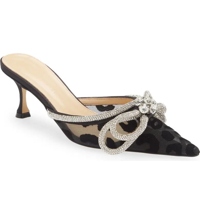 Mach & Mach Double Crystal Bow Pointed Toe Mule | Nordstrom | Nordstrom