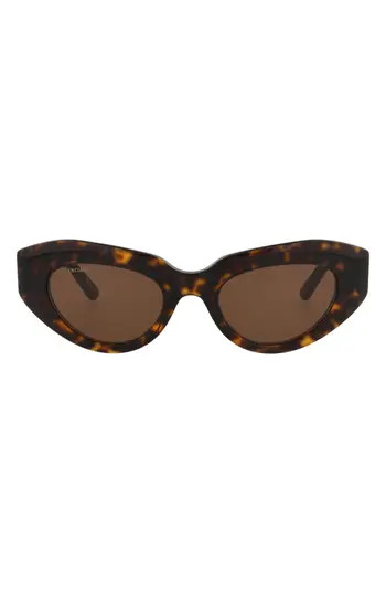 Balenciaga 52mm Cat Eye Sunglasses in Havana Havana Brown at Nordstrom Rack | Nordstrom Rack
