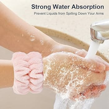2 Pcs Wrist Bands for Washing Face-Dorbetar, Microfiber Wrist Towels for Washing Face, Spa Wristb... | Amazon (US)