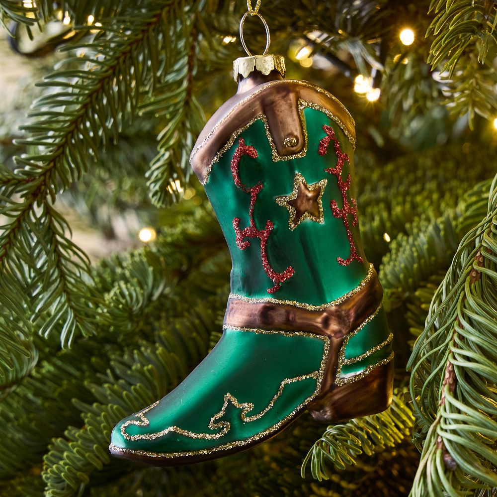 Glass Cowboy Boot Ornament | West Elm (US)
