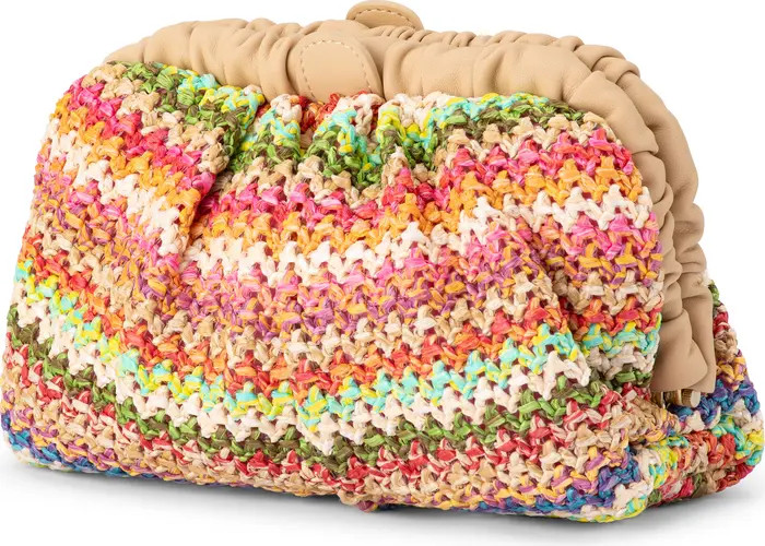 Amalia Pleated Woven Straw Clutch | Nordstrom