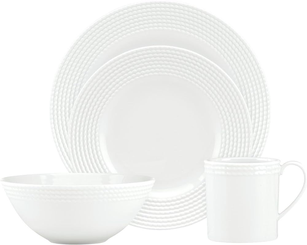 Kate Spade New York Wickford 4-piece Place Setting, 5.4 LB, White | Amazon (US)