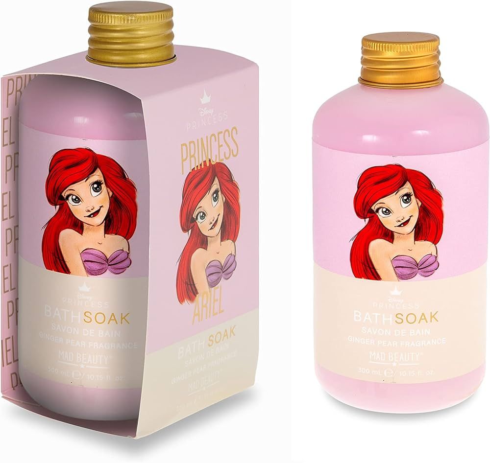 MAD BEAUTY Disney Pure Princess Ariel Bath Soak, Ginger Pear Fragranced Bubble Bath, Lather Up & ... | Amazon (US)