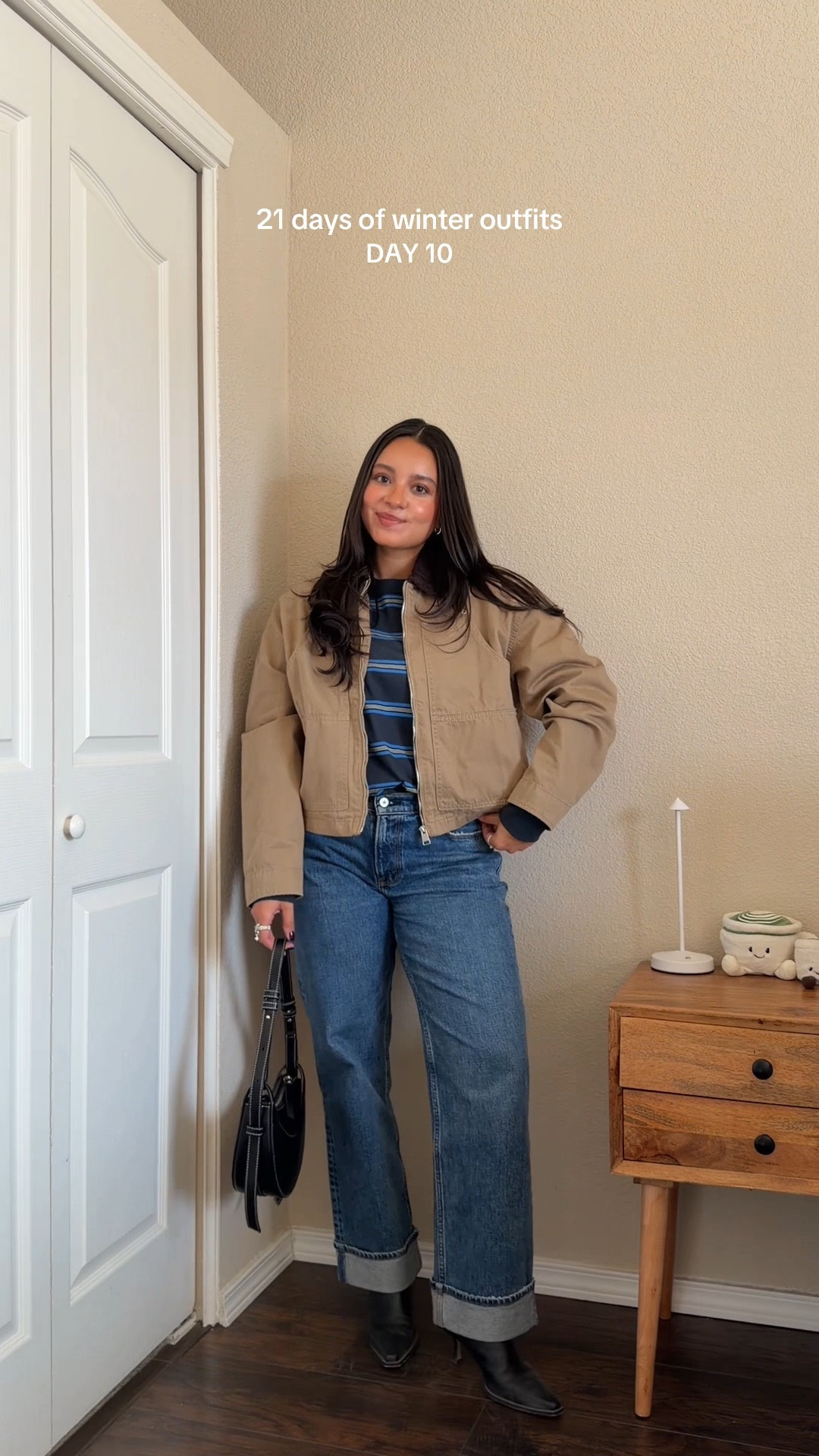 a good pair of jeans + bootie ootd!!👢 — wearing jeans in size 2/26s in curve love + tee is mens size small + jacket is old from pull&bear + bag is Polene!

#LTKSeasonal #LTKootd #LTKPetite