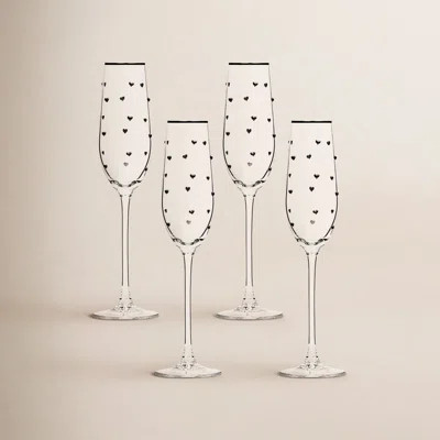 10 Strawberry Street Charming Heart Glassware, Flute | Wayfair North America