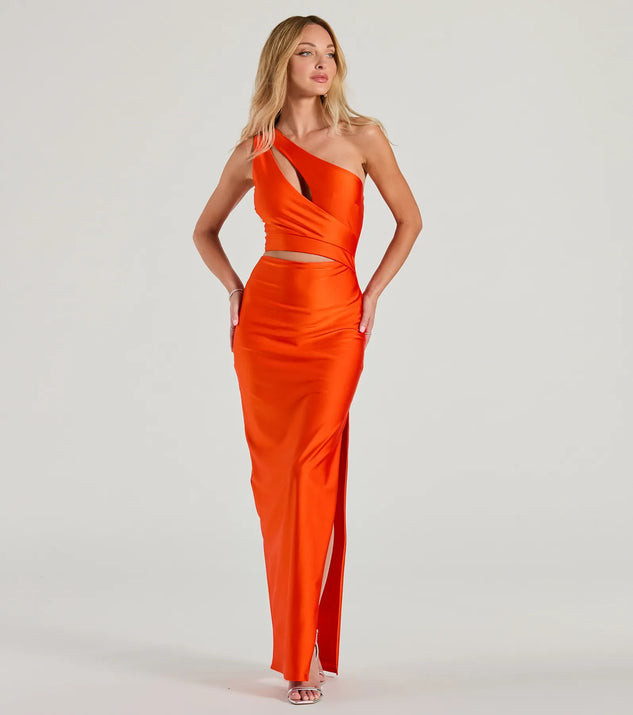 Avery One Shoulder Cutout Slim Formal Dress | Windsor Stores
