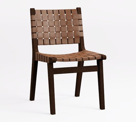 Fenton Woven Leather Dining Chair | Pottery Barn (US)
