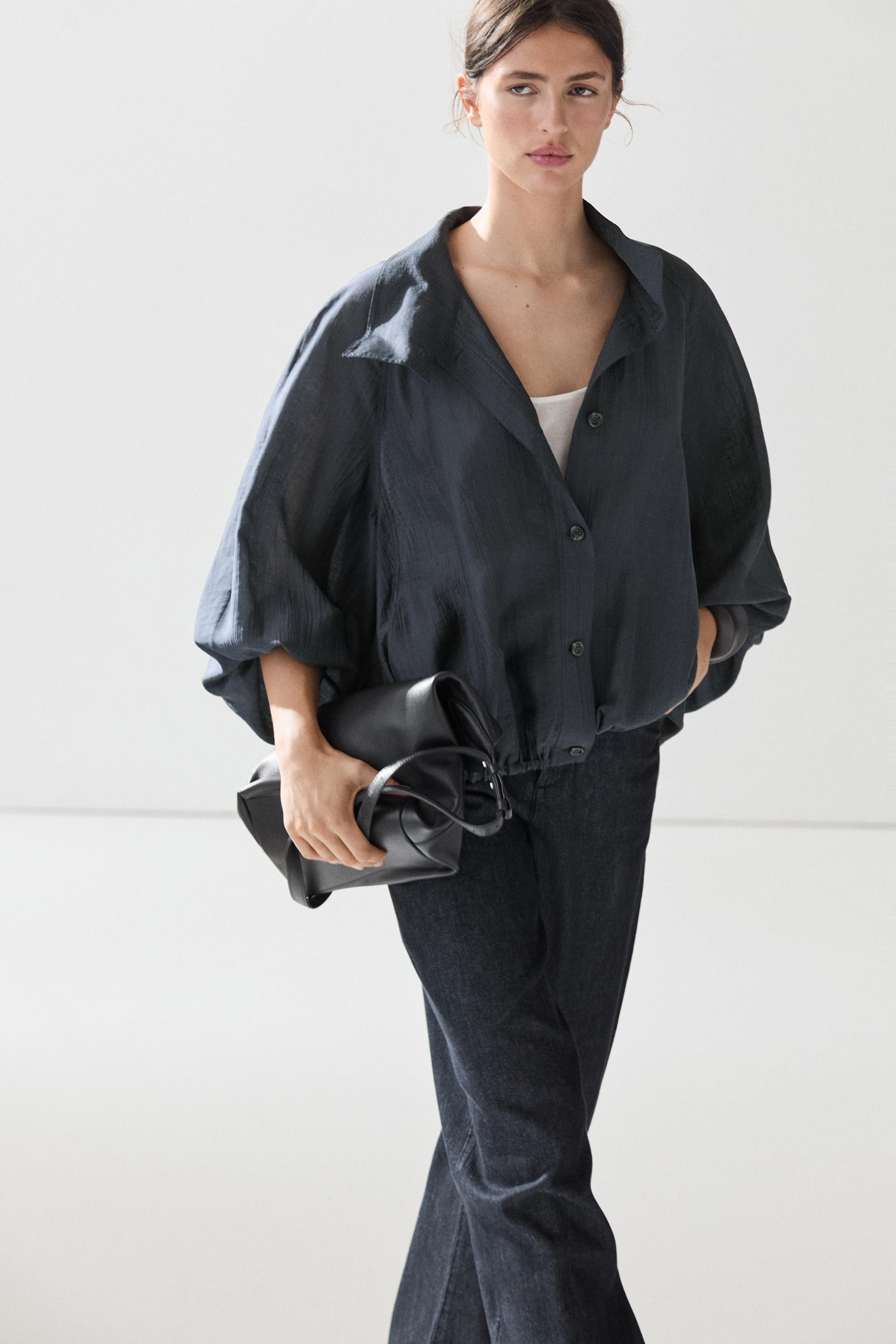 Flowy bomber jacket with puff detail | Massimo Dutti UK