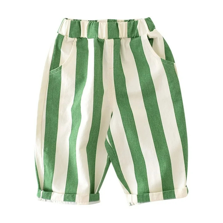 Odeerbi Toddler Boys Girls Striped Cotton Pants Striped Full Length Pants Casual Pants Children's... | Walmart (US)