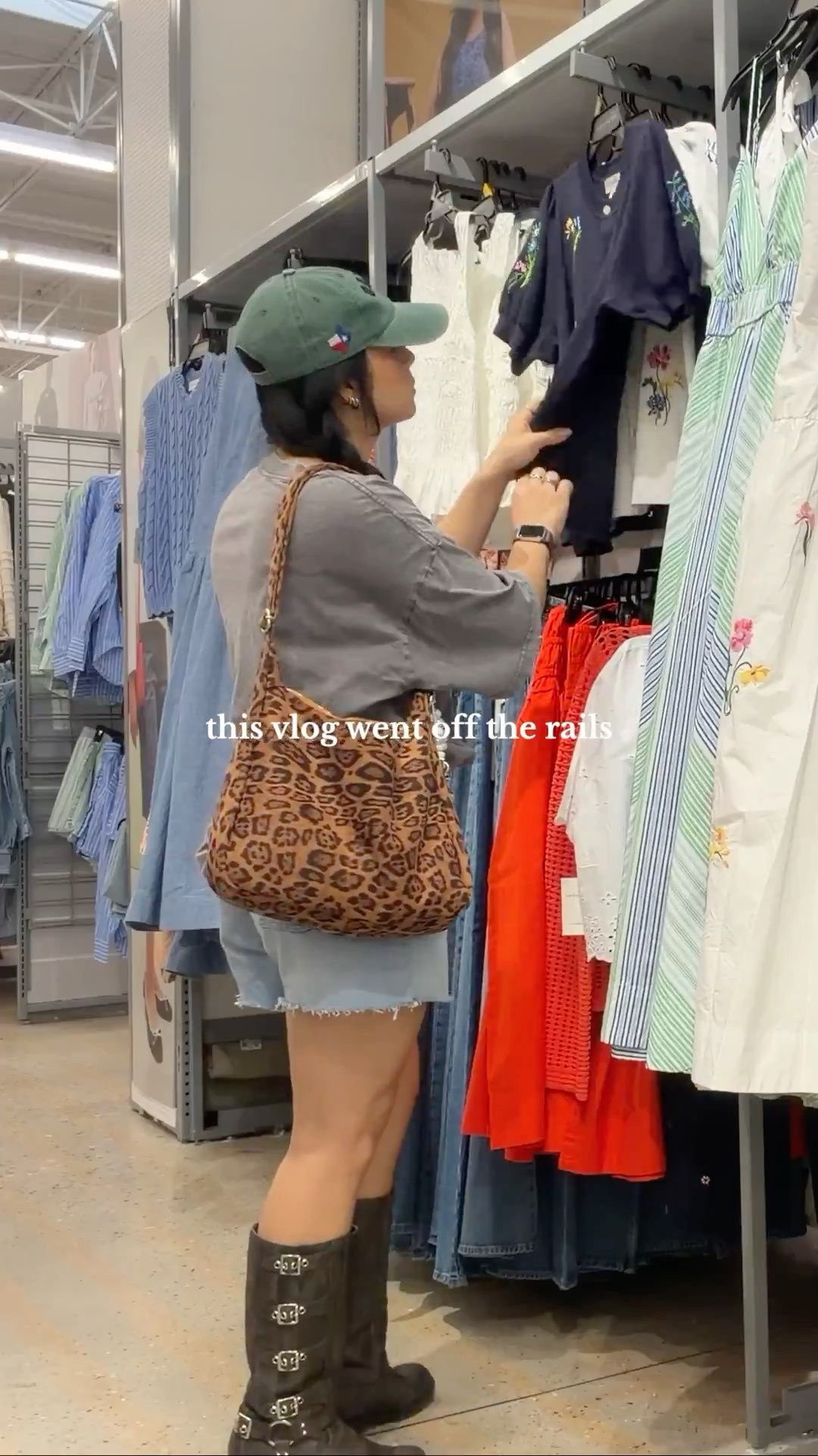 pov: you drive to walmart with a full video idea planned out and immediately realize the store has none of the kacey collection you came for 🤡 anyway… enjoy this unexpectedly cozy vlog lol ♡ full video on youtube! 🎥👀🎞️ youtube vlog, chatty vlog, lifestyle vlog, weekly vlog, day in my life vlog, walmart shopping vlog, shop with me, walmart finds, casual vlog, cozy vlog, realistic vlog, spend the day with me, errands vlog, come with me vlog, bookish vlog, reading talk, book recommendations, current reads, romance books, fantasy books, booktok talk, tv show talk, movie talk, pop culture chat, kacey musgraves discussion, music talk, cozy lifestyle content, everyday life vlog, self care day vlog, aesthetic vlog, comfy cozy vibes, lifestyle content creator, relatable content, casual conversation vlog, weekend vlog, ootd, lifestyle inspo, Walmart shopping, Kacey Musgraves talk, moto boots outfit, oversized tshirt outfit, mens tshirt outfit, cut off denim shorts outfit, denim shorts outfit, baseball cap outfit, leopard bag outfit, casual cool outfit, edgy casual style, street style outfit, model off duty look, effortless outfit inspo, cool girl outfit, casual chic outfit, everyday outfit inspo, laid back style, edgy streetwear, comfy cute outfit, boots and shorts outfit, oversized tee and boots, western edge outfit, neutral outfit inspo, casual summer outfit, off duty aesthetic, sporty chic outfit, trendy casual look, ootd, outfit inspo, style inspo, fashion inspo 2026, everyday style, leopard print accessories, statement bag outfit,  

 #LTKdayinmylife #LTKgrwm #LTKootd