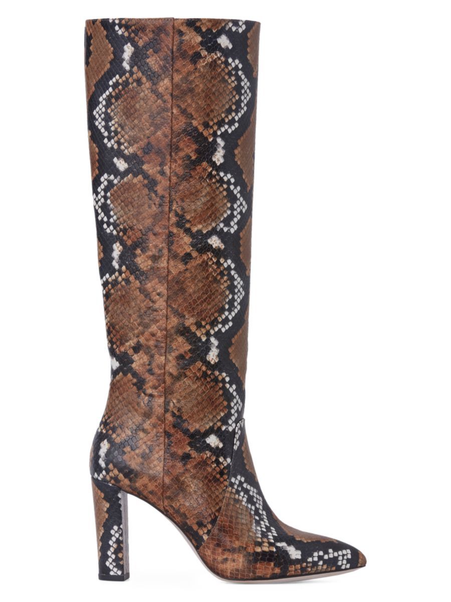 Paige Carmen Snakeskin-Embossed Leather Knee-High Boots | Saks Fifth Avenue