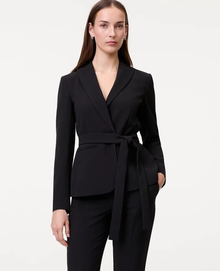 The Belted Blazer in Fluid Crepe | Ann Taylor