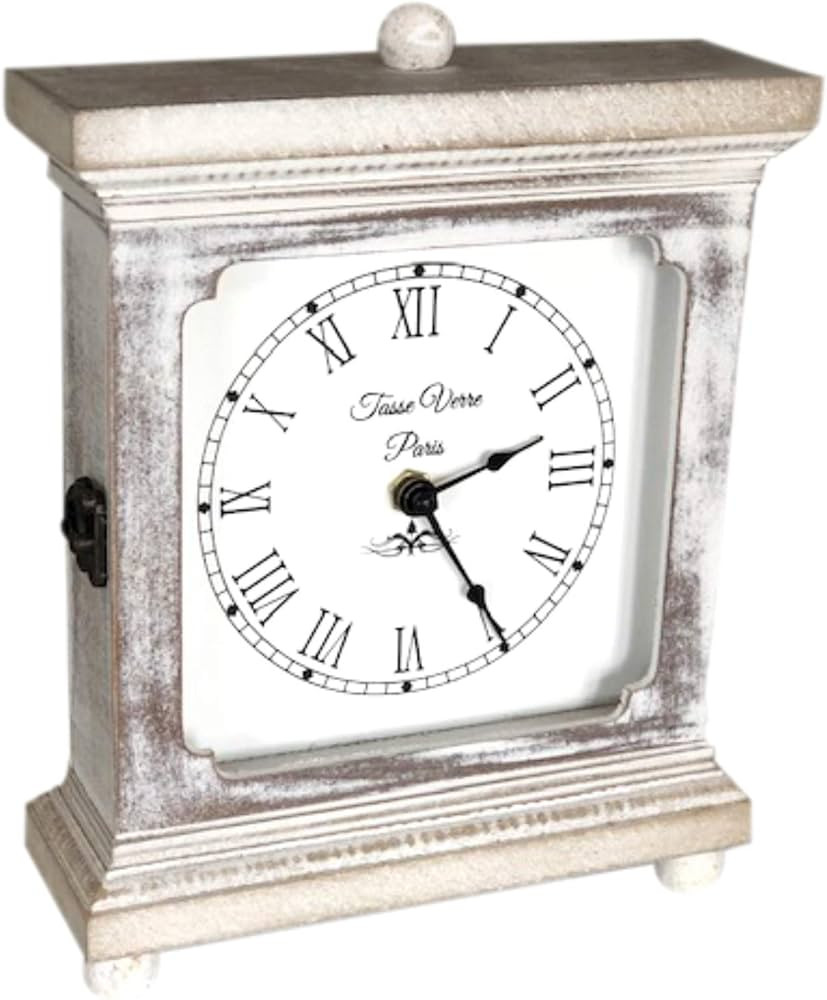 Tasse Verre Rustic Shelf Clock (Quiet) for Living Room Mantel, Table, Or Desk 9"x7" Farmhouse Dec... | Amazon (US)