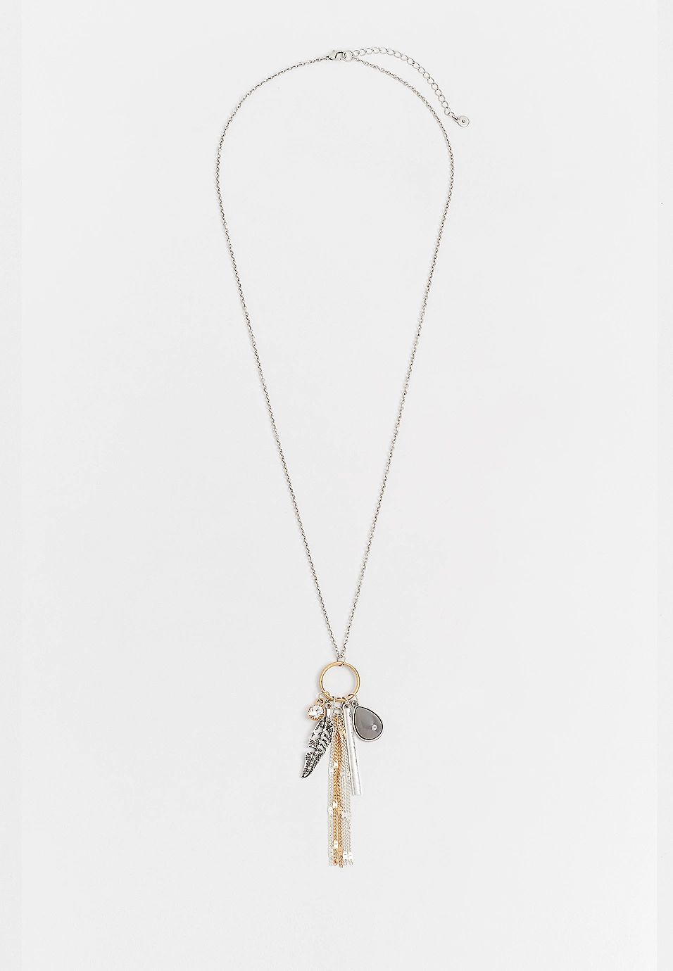 Mix Metal Cluster Pendant Necklace | Maurices