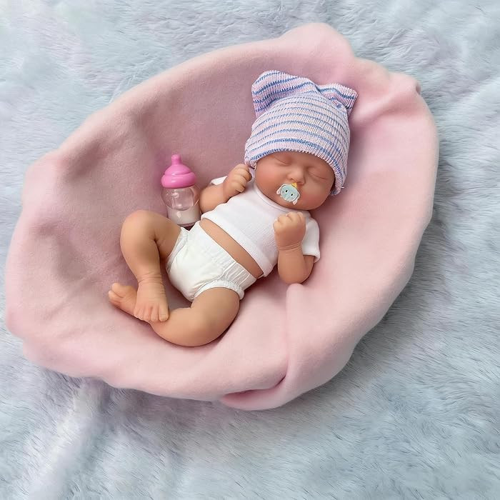 Mire & Mire Reborn Baby Doll - 7 Inch Girl Mini Silicone Realistic Newborn Baby Doll, Non-Vinyl D... | Amazon (US)