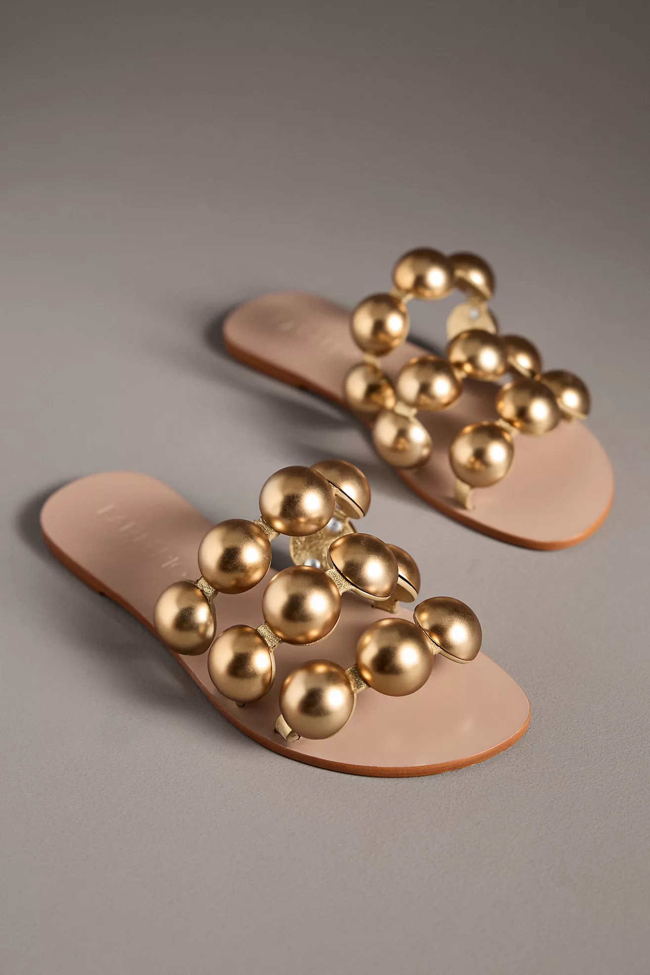 Farm Rio Gold Beaded Slide Sandals | Anthropologie (US)