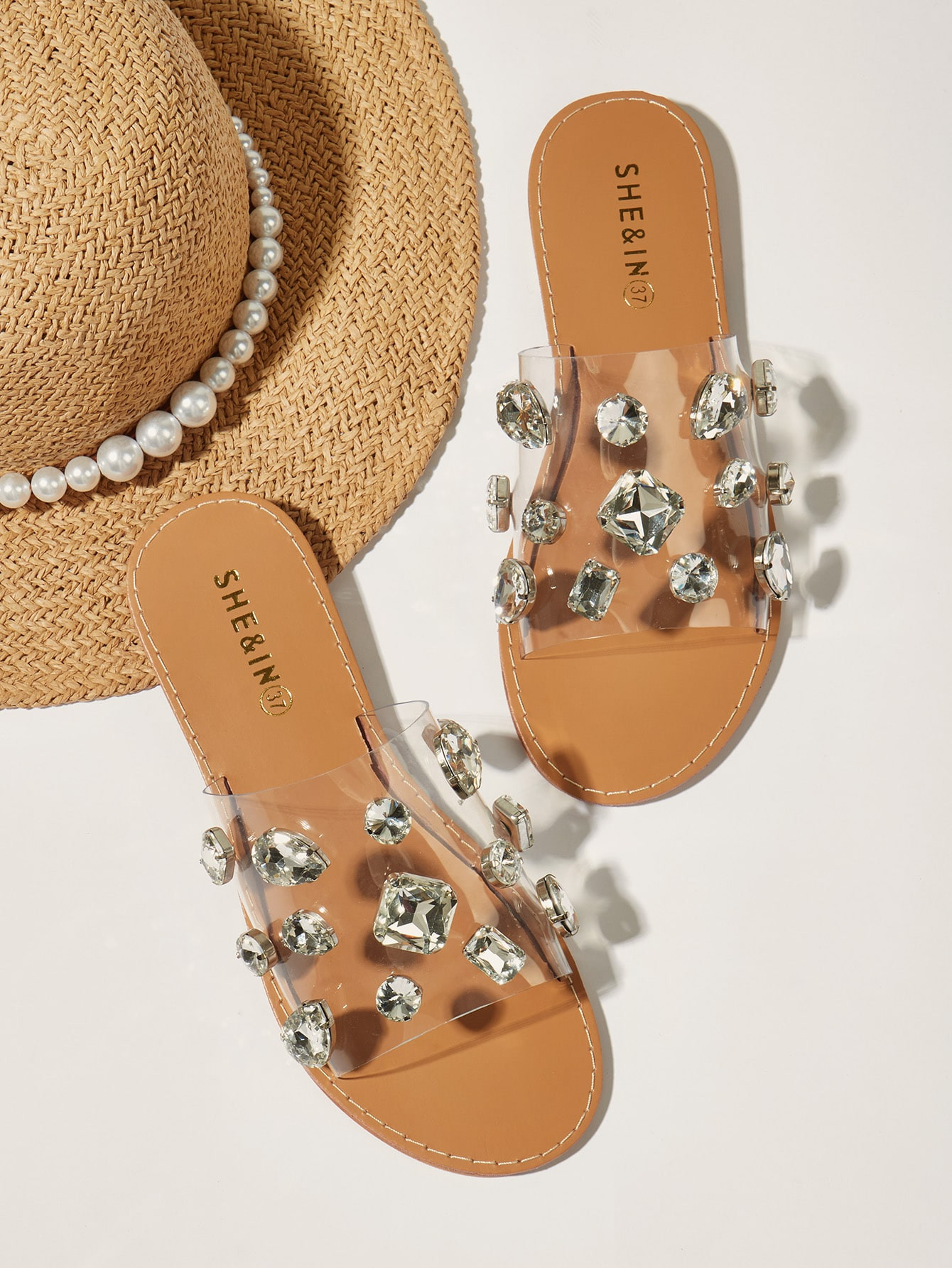 Rhinestone Decor Slide Sandals | SHEIN