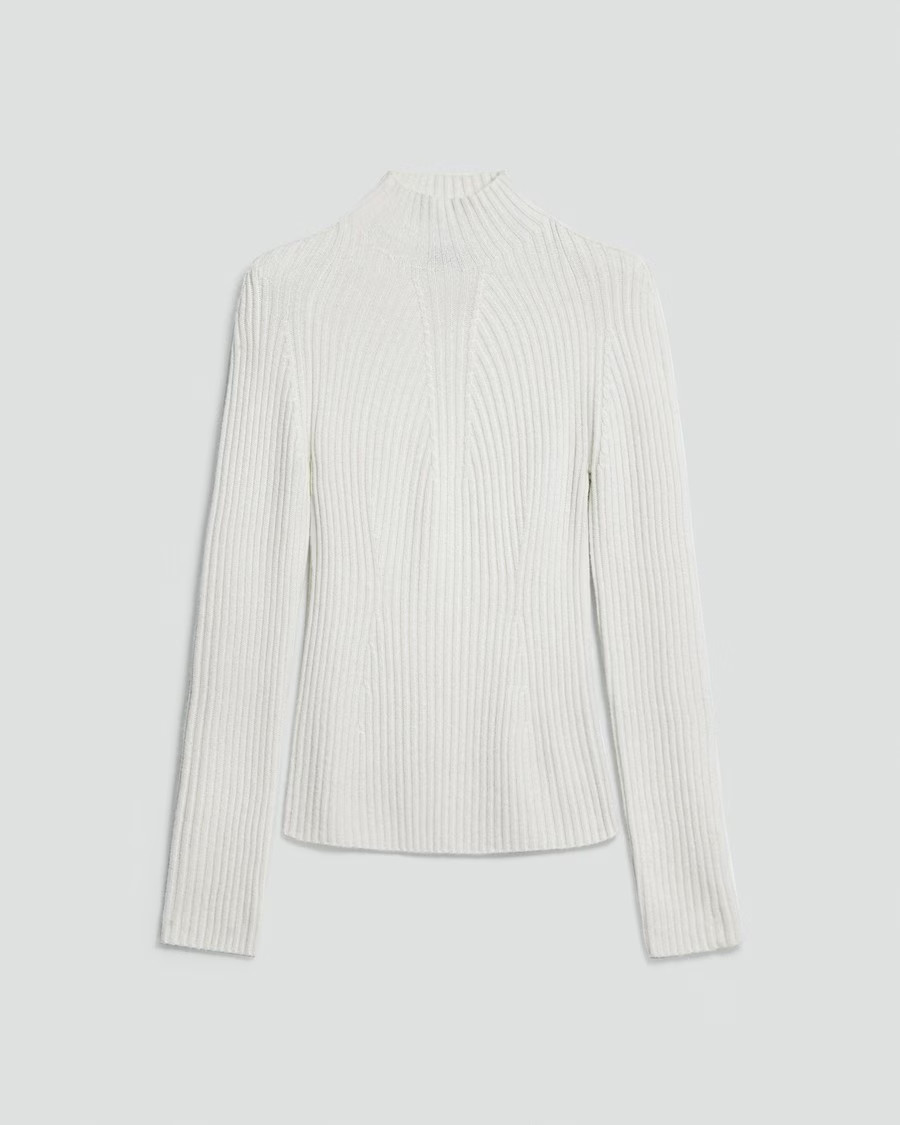 Ribbed Mock Neck Sweater in Cashmere | Theory