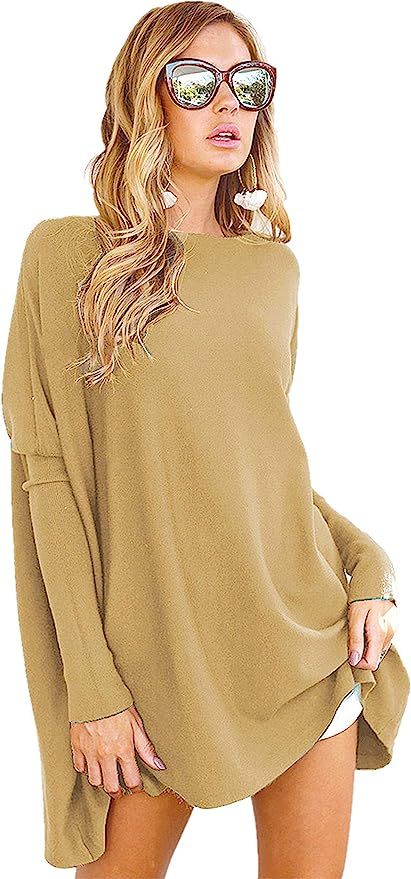 LIYOHON Women's Tunic Tops for Leggings Plain Oversized Shirts Batwing Long Sleeve Fall Loose Fit... | Amazon (US)