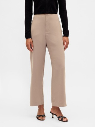 High Rise Twill Straight Ankle Pants | Gap (US)