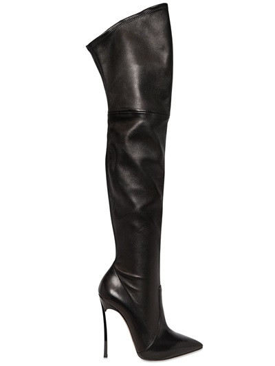 120MM BLADE STRETCH LEATHER BOOTS | Luisaviaroma