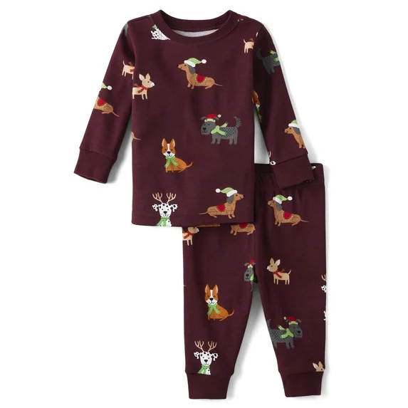 The Children's Place Baby Unisex Matching Family Holiday Dog Snug Fit Cotton Pajamas, Sizes 0-24 ... | Walmart (US)