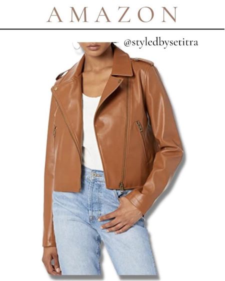 Fall jacket. Vegan leather moto jacket from Amazon. 

#LTKtravel #LTKunder100 #LTKstyletip