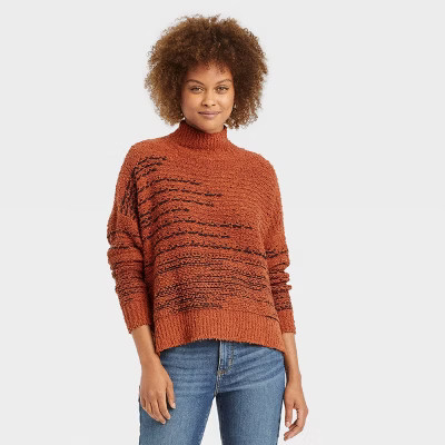 Women's Mock Turtleneck Marled Pullover Sweater - Knox Rose™ | Target