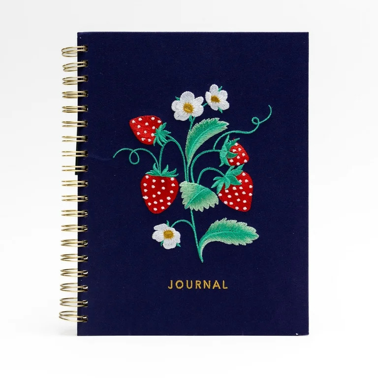Ecokind Embroidered Strawberry Journal, 10.125" x 8.15", 105 Sheets | Walmart (US)