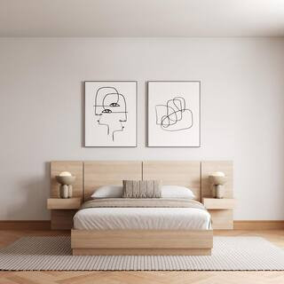 Milano 4 Piece Natural Blonde Oak Engineered Wood King Size Bedroom Set | The Home Depot