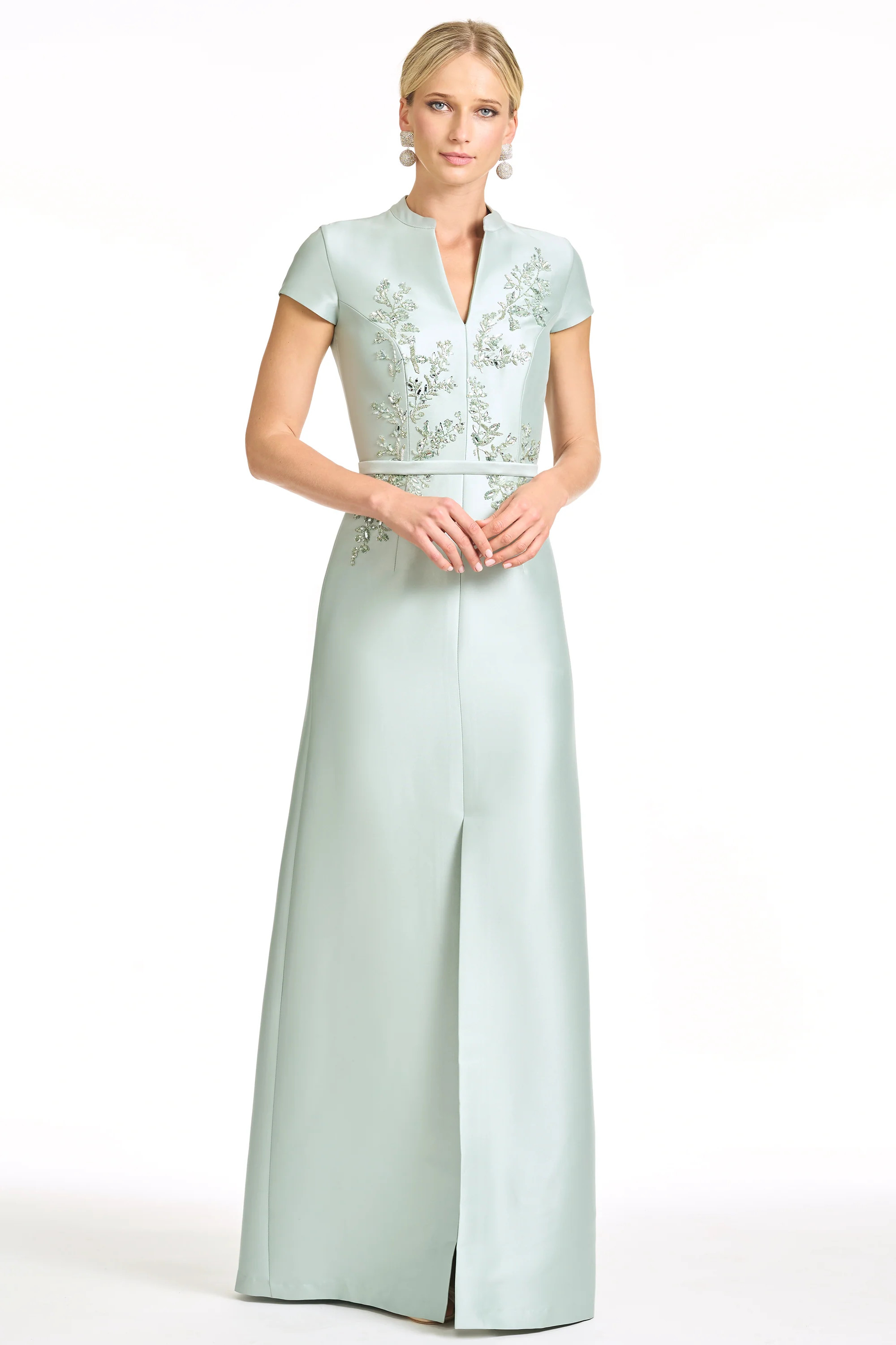 EMBELLISHED CHARLOTTE GOWN - CELADON | Sachin and Babi