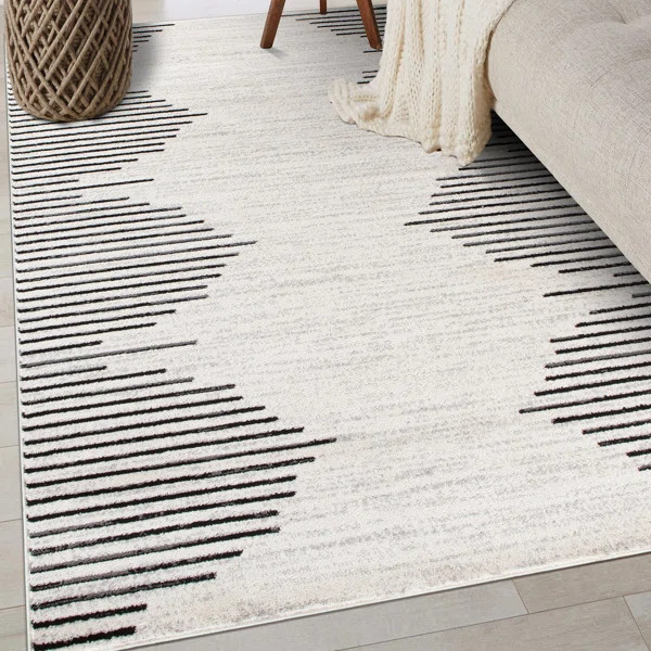 Damarcus Geometric Cream/Black Area Rug | Wayfair North America