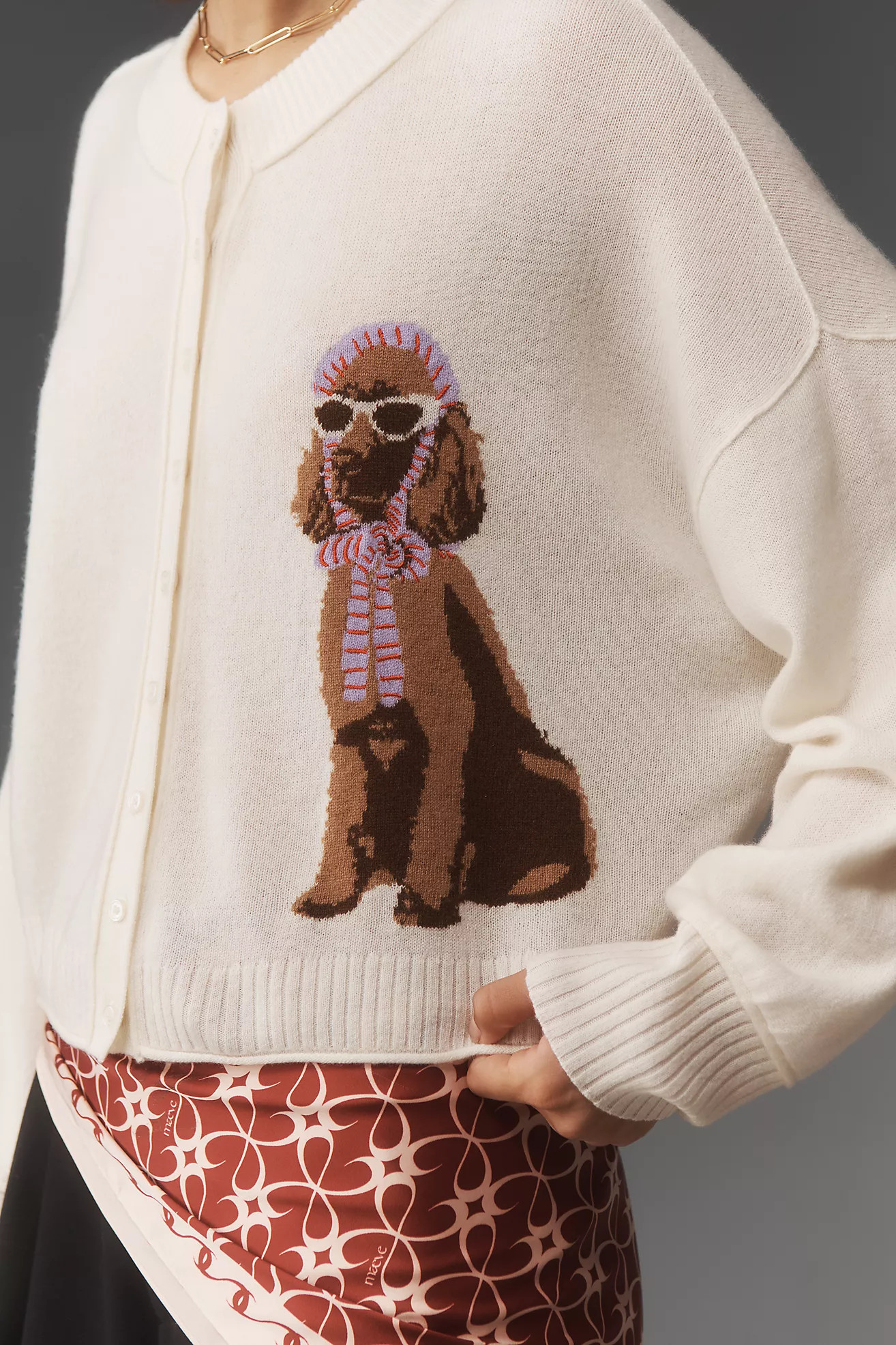 The Goldie Crew-Neck Cashmere Blend Cardigan Sweater | Anthropologie (US)